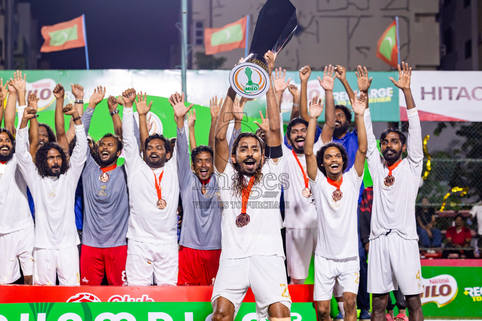 Arena vs Hawks in the Final of Milo Sector League 2025 was held in Rehendhi Futsal Ground, Hulhumale', Maldives on Tuesday, 18th November 2025. Photos: Nausham Waheed  / images.mv