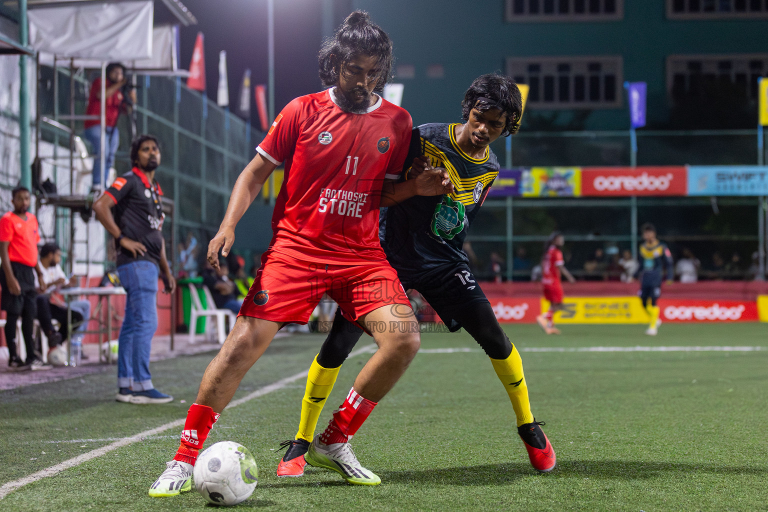 F Dharanboodhoo vs F Magoodhoo in Day 8 of Golden Futsal Challenge 2024 was held on Monday, 22nd January 2024, in Hulhumale', Maldives Photos: Mohamed Mahfooz Moosa / images.mv