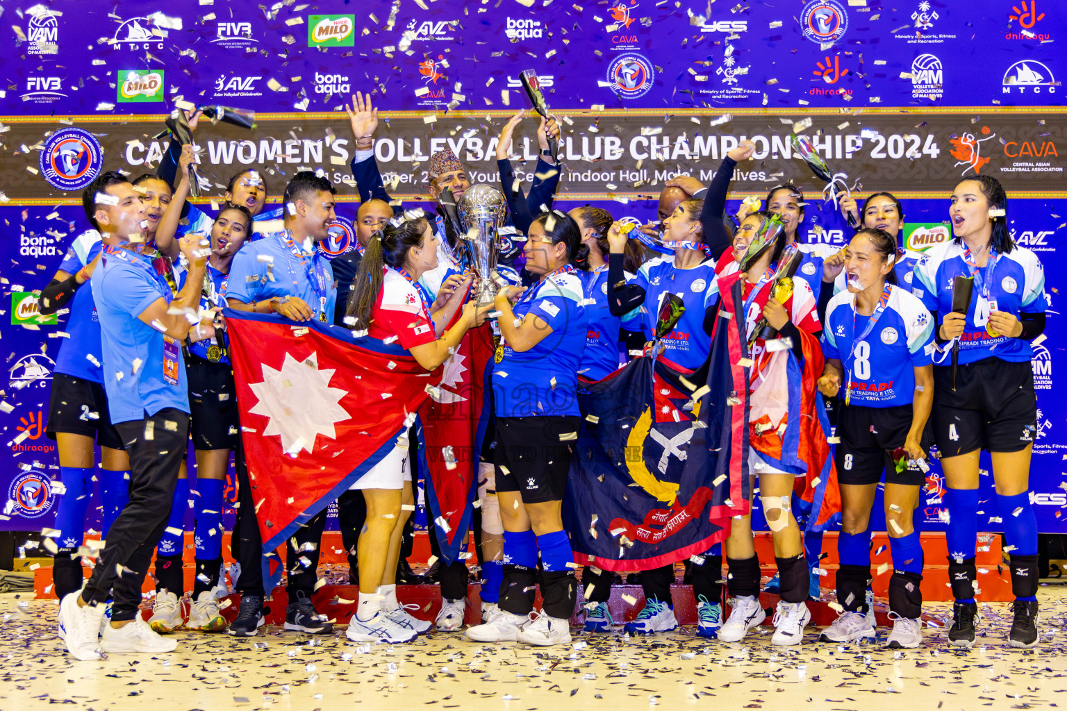 Nepal Police Club vs Humo VC in the Final of CAVA Woman's Volleyball Club Championship 2024 was held in Social Center, Male', Maldives on Saturday, 21st September 2024. Photos: Nausham Waheed / images.mv