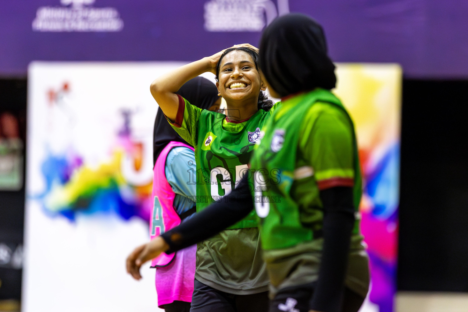 Young Netters B vs Fionti SC in Day 5 of 3rd Netball Junior Championship, held at Social Center on Thursday 23rd January 2025 . Photos: Shuu Abdul Sattar / images.mv