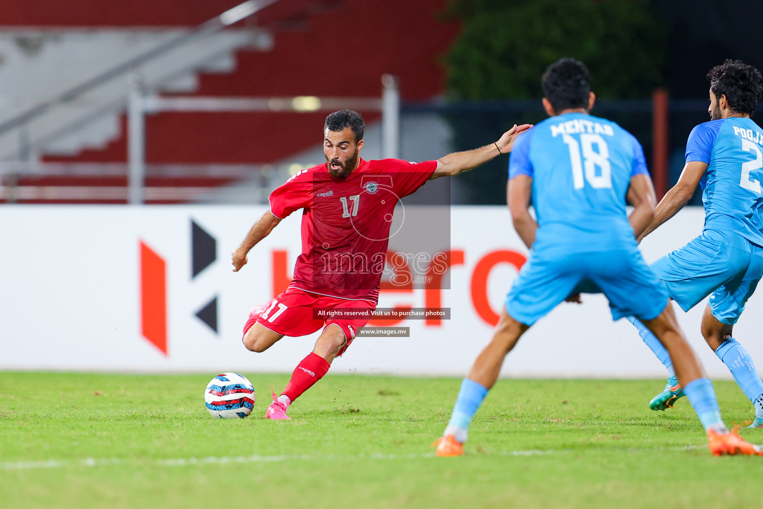 Lebanon vs India in the Semi-final of SAFF Championship 2023 held in Sree Kanteerava Stadium, Bengaluru, India, on Saturday, 1st July 2023. Photos: Nausham Waheed, Hassan Simah / images.mv