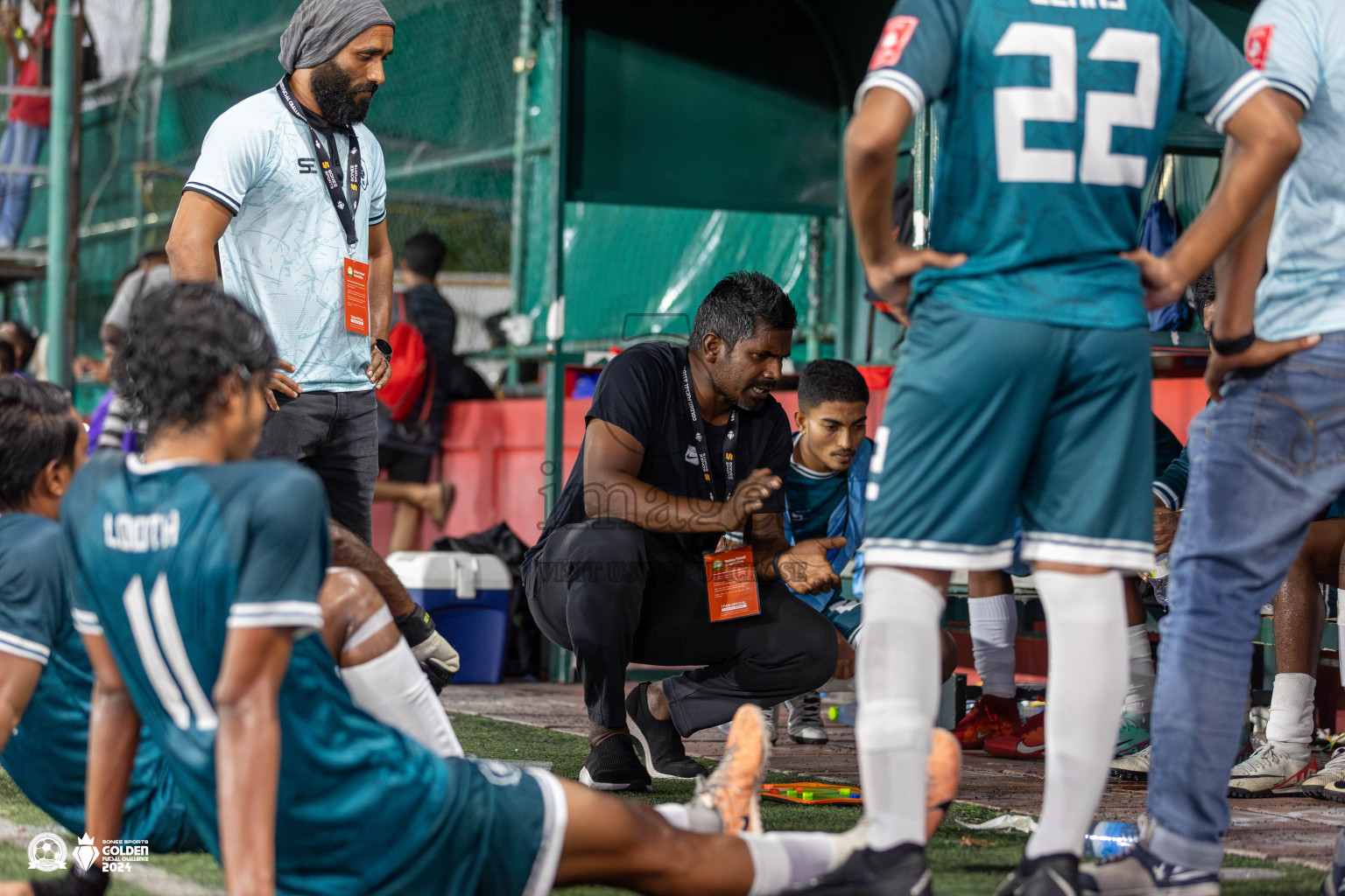 R Dhuvaafaru vs R Alifushi in Day 18 of Golden Futsal Challenge 2024 was held on Thursday, 1st February 2024, in Hulhumale', Maldives Photos: Mohamed Mahfooz Moosa, / images.mv