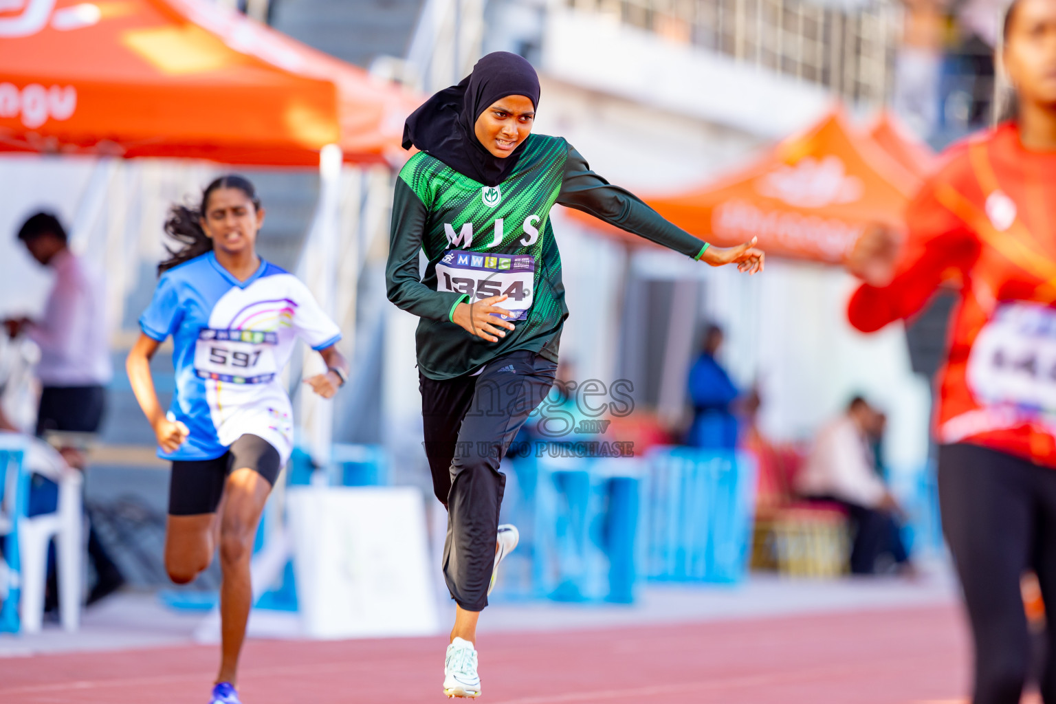 Day 4 of MWSC Interschool Athletics Championships 2024 held in Hulhumale Running Track, Hulhumale, Maldives on Tuesday, 12th November 2024. Photos by: Nausham Waheed / Images.mv