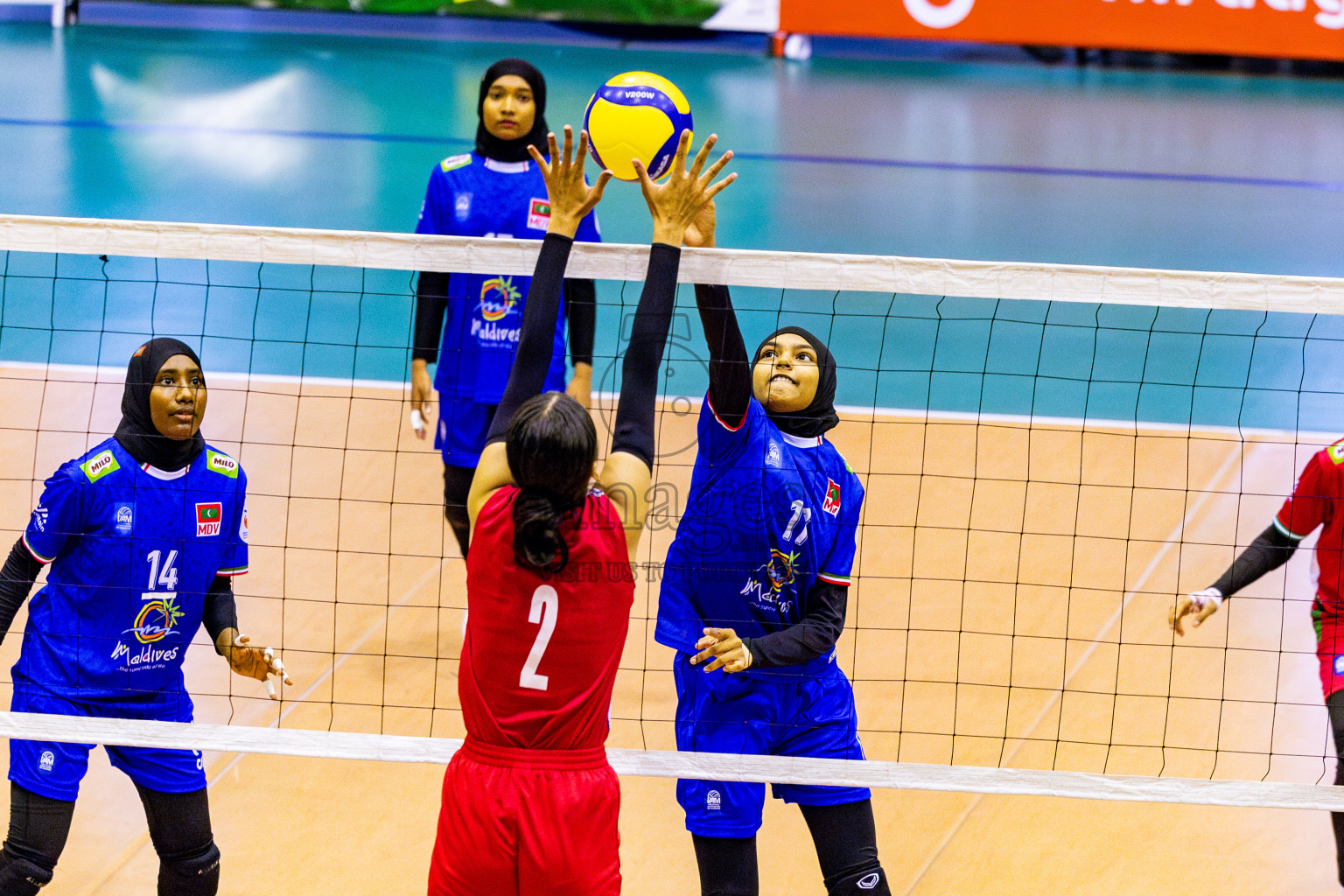 Nepal vs Maldives in Third Place Match of CAVA U20 Woman's Volleyball Championship 2024 was held in Social Center, Male', Maldives on 23rd July 2024. Photos: Nausham Waheed / images.mv