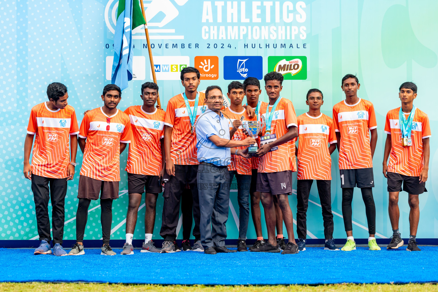 Day 6 of MWSC Interschool Athletics Championships 2024 held in Hulhumale Running Track, Hulhumale, Maldives on Thursday, 14th November 2024. Photos by: Nausham Waheed / Images.mv