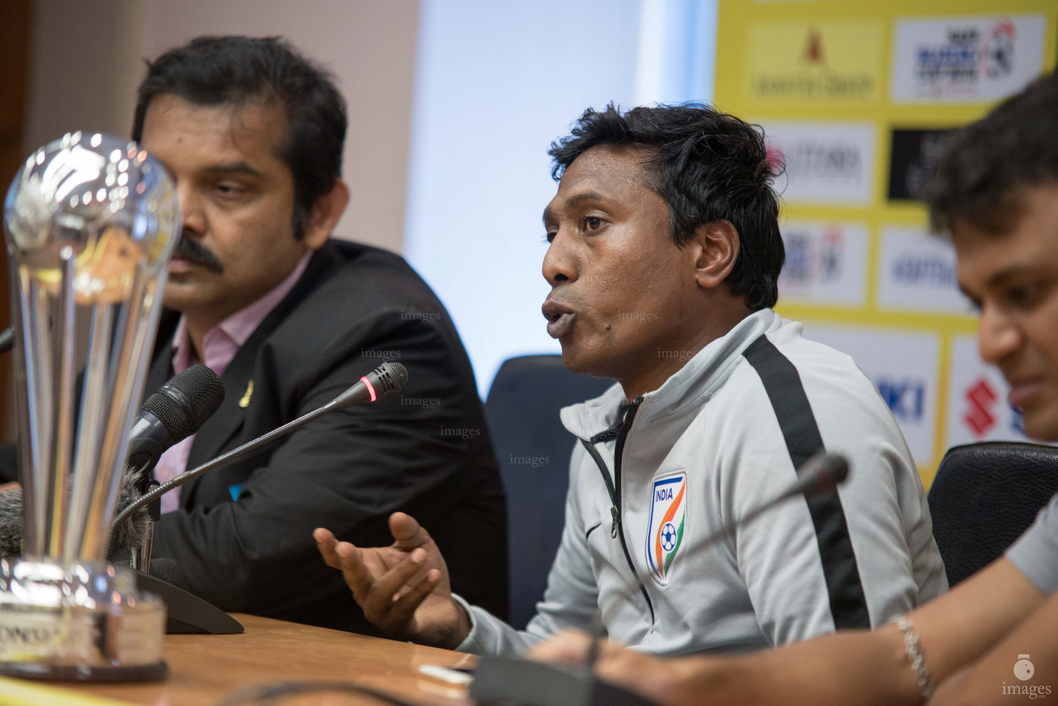 SAFF Suzuki Cup 2018 prematch press conferences in Dhaka, Bangladesh, Monday, September 03, 2018. (Images.mv Photo/Ismail Thoriq).