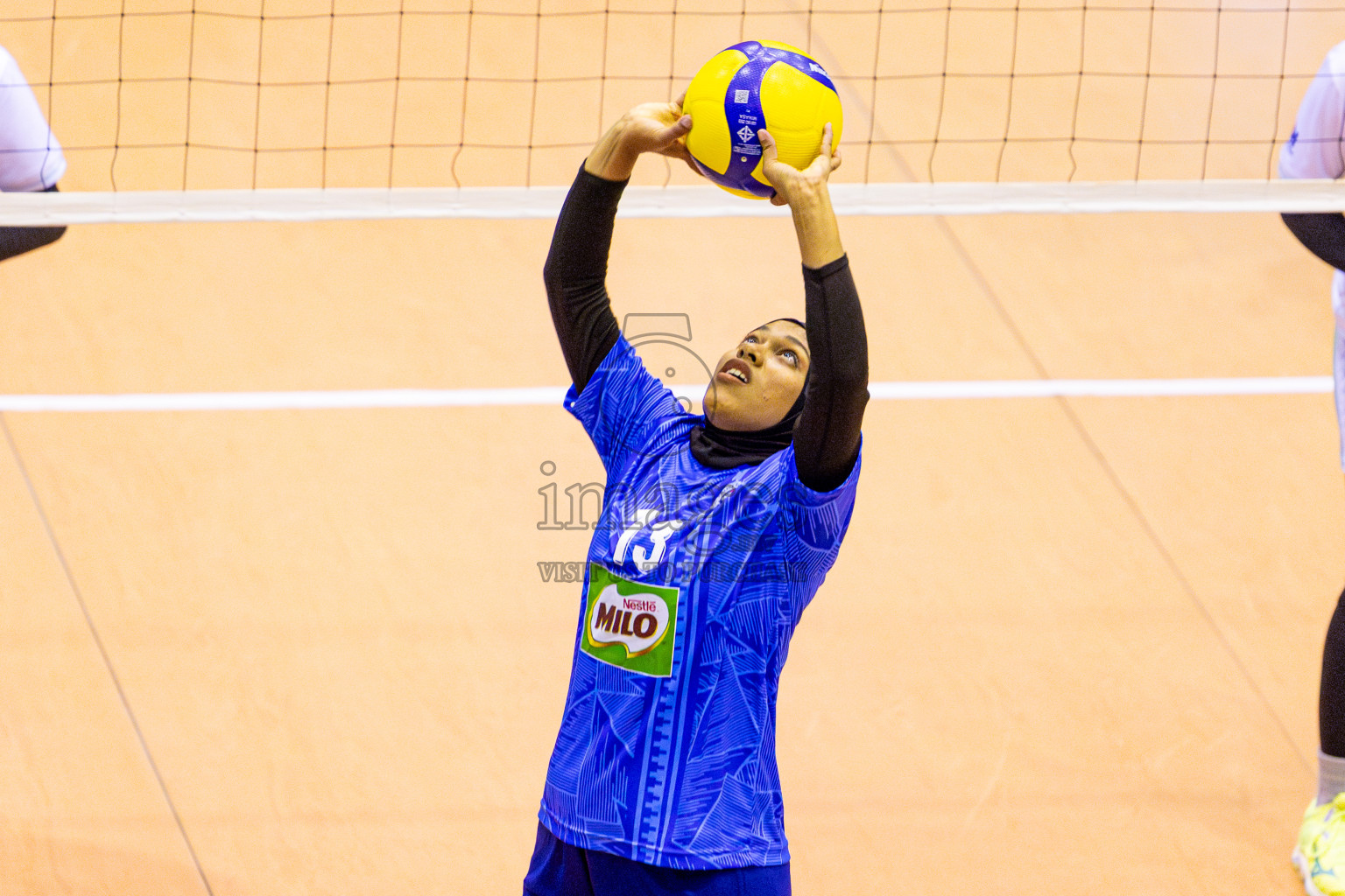 Police Club vs Club Wamco in the Final of Women's Division of National Volleyball League 2025 held in Male', Maldives on Sunday, 27th April 2025 at Social Center Indoor Hall Photos By: Nausham Waheed / images.mv
