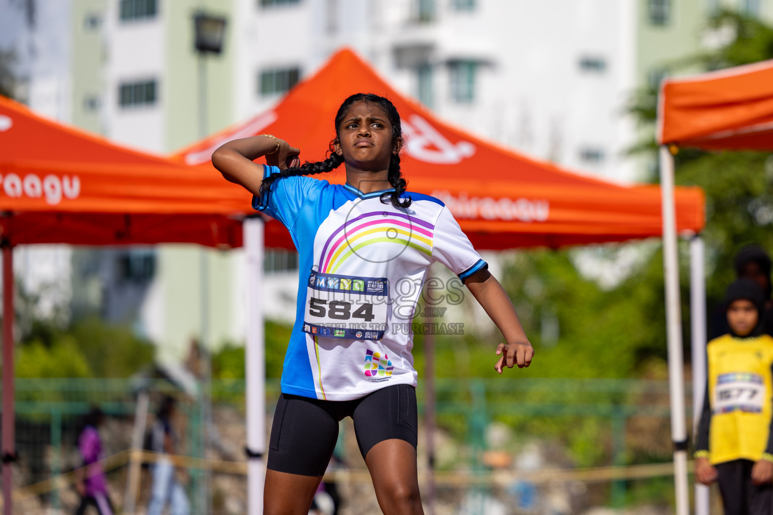 Day 1 of MWSC Interschool Athletics Championships 2024 held in Hulhumale Running Track, Hulhumale, Maldives on Saturday, 9th November 2024. 
Photos by: Hassan Simah / Images.mv