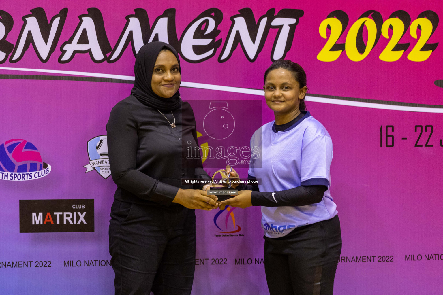 Club Matrix vs VYANSA in the Milo National Netball Tournament 2022 on 20 July 2022, held in Social Center, Male', Maldives. Photographer: Shuu / Images.mv