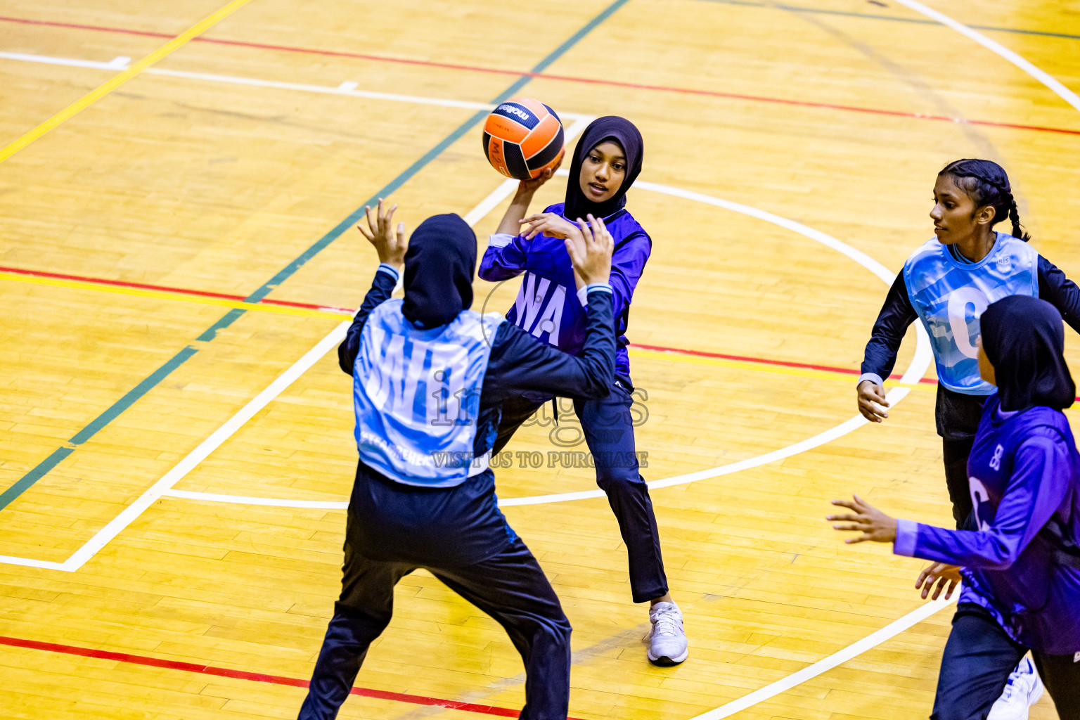 Day 3 of 25th Inter-School Netball Tournament was held in Social Center at Male', Maldives on Sunday, 11th August 2024. Photos: Nausham Waheed / images.mv