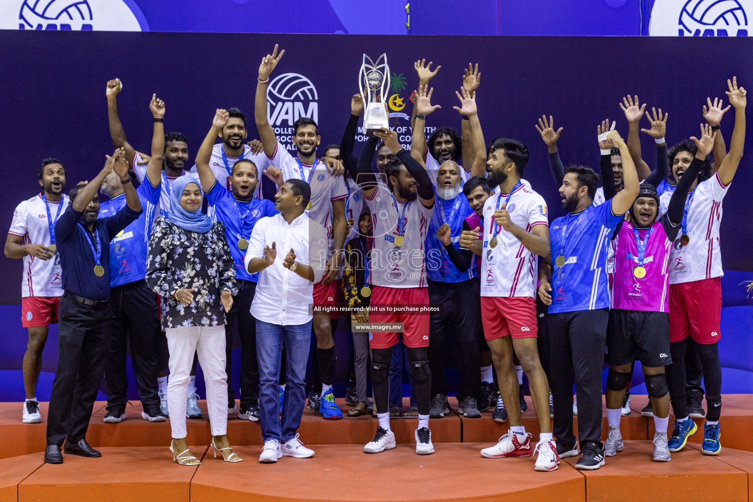 Sports Club City vs Dhivehi Sifainge Club in the Finals of National Volleyball Tournament 2022 on Thursday, 07th July 2022, held in Social Center, Male', Maldives