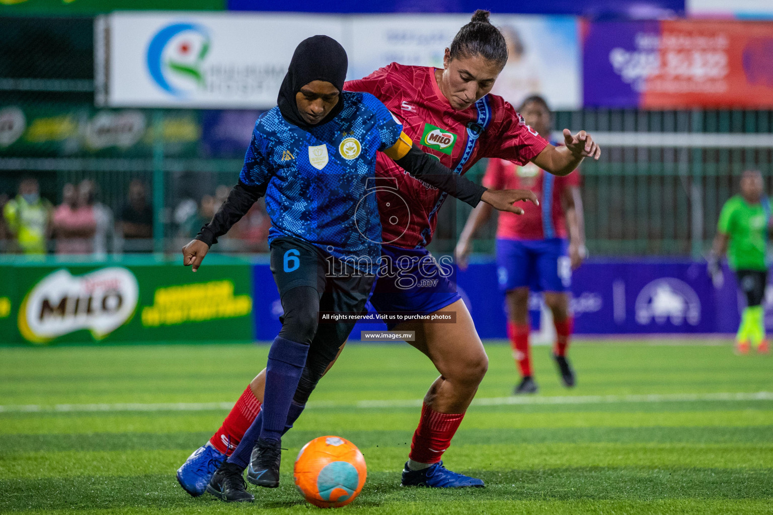 MPL vs Police Club in the Semi Finals of 18/30 Women's Futsal Fiesta 2021 held in Hulhumale, Maldives on 14th December 2021. Photos: Ismail Thoriq / images.mv