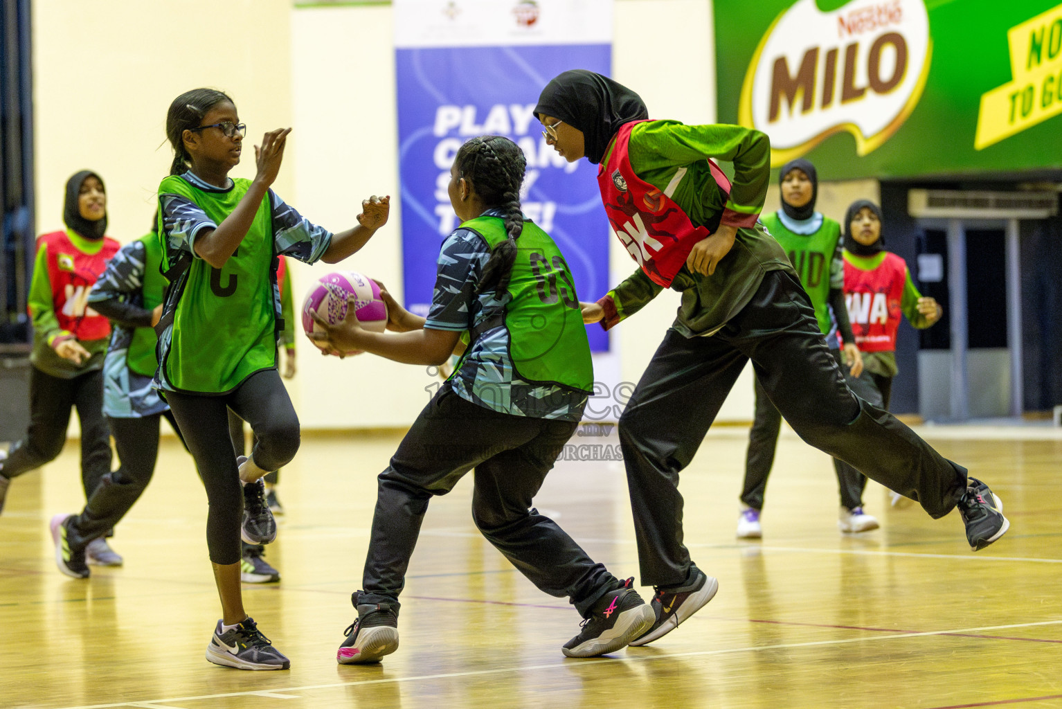 FIONTI A Team vs High flyers in Day 2 of 3rd Junior Championship - Netball association of Maldives, held at Social Center on Monday 20th January 2025 . Photos by Shuu Abdul Sattar