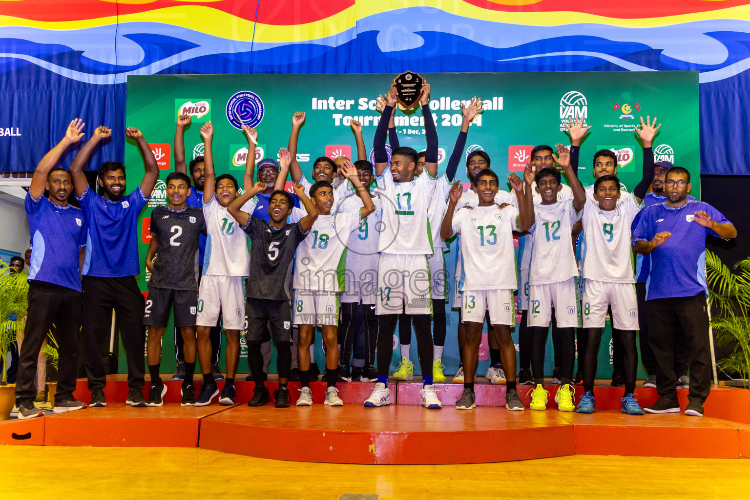 Finals of Interschool Volleyball Tournament 2024 was held in Social Center at Male', Maldives on Friday, 6th December 2024. Photos: Nausham Waheed / images.mv