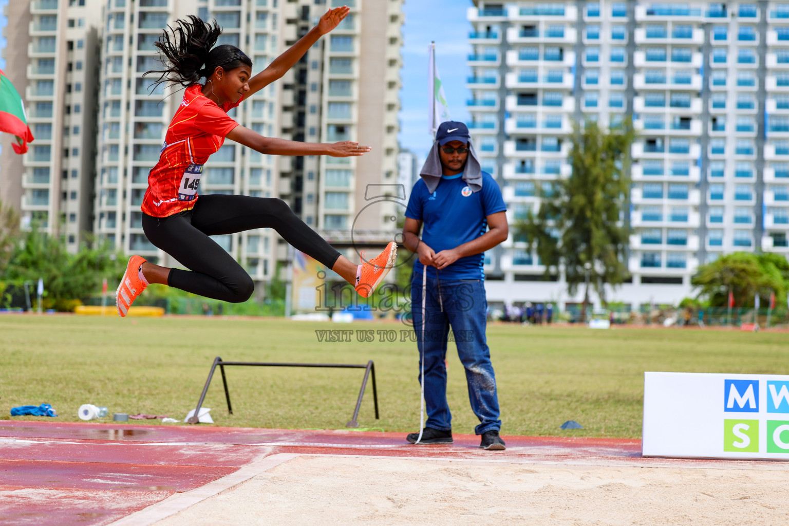 Day 1 of MWSC Interschool Athletics Championships 2024 held in Hulhumale Running Track, Hulhumale, Maldives on Saturday, 9th November 2024. 
Photos by: Ismail Thoriq, Hassan Simah / Images.mv