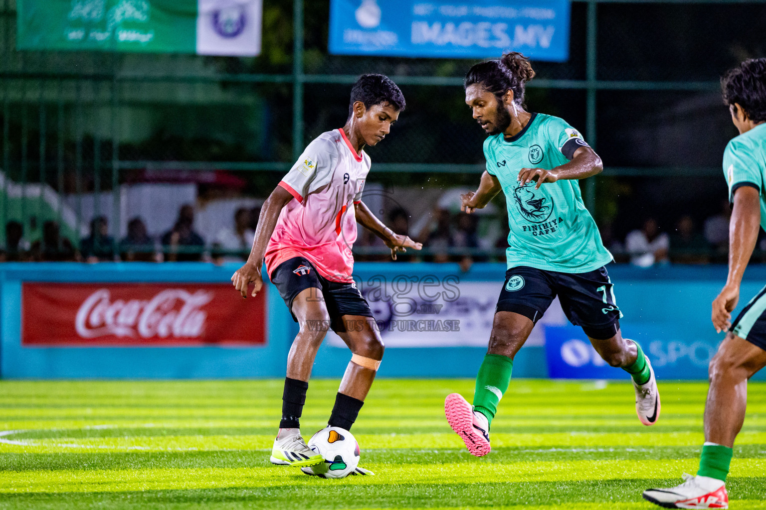 Raiymandhoo FC vs Naalaafushi YC in Day 2 of Laamehi Dhiggaru Ekuveri Futsal Challenge 2024 was held on Saturday, 27th July 2024, at Dhiggaru Futsal Ground, Dhiggaru, Maldives Photos: Nausham Waheed / images.mv