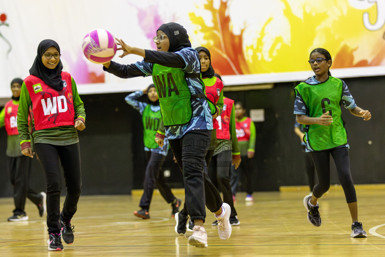 FIONTI A Team vs High flyers in Day 2 of 3rd Junior Championship - Netball association of Maldives, held at Social Center on Monday 20th January 2025 . Photos by Shuu Abdul Sattar