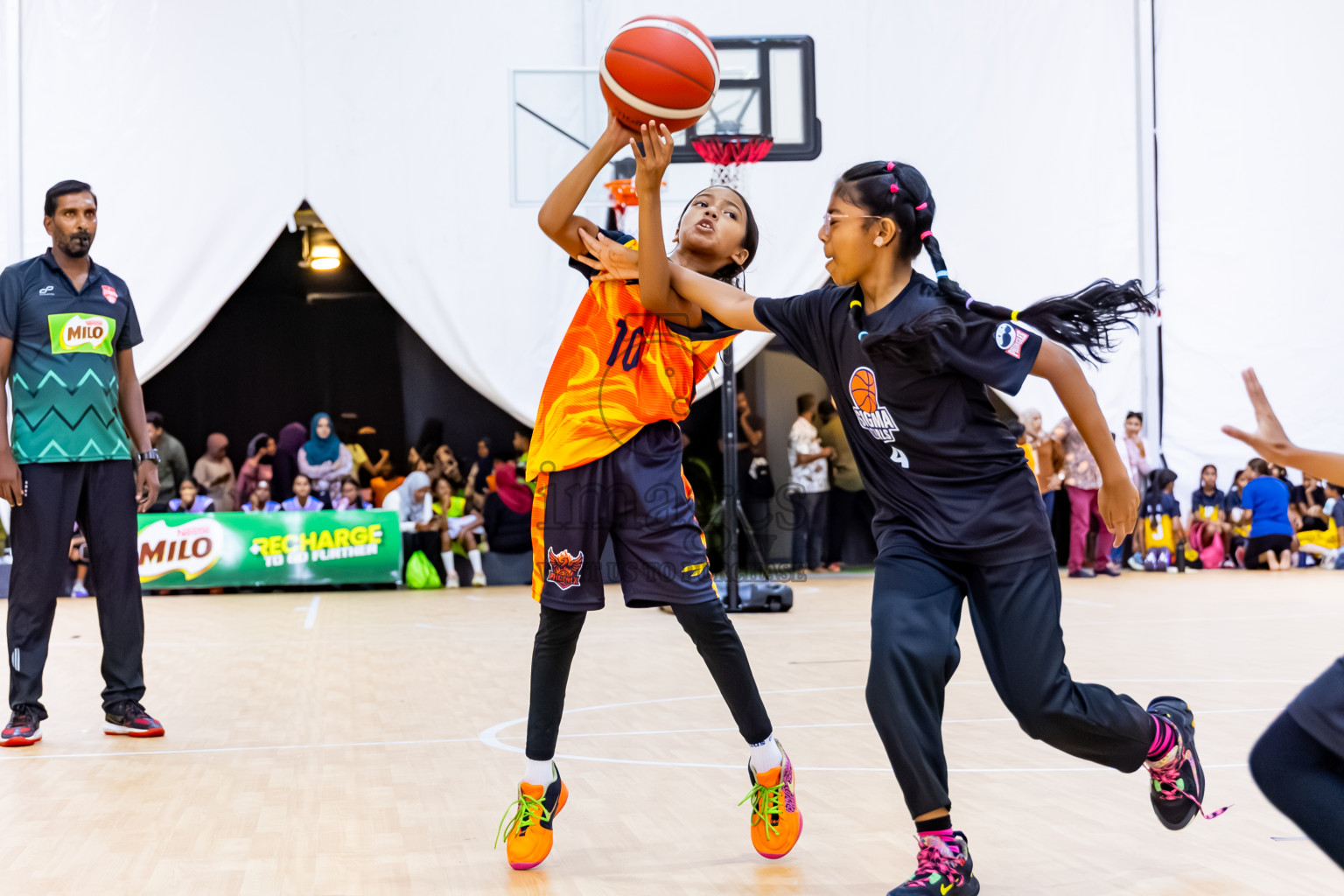Day 3 of Milo 5 x 5 Junior Challenge 2025 - Basketball tournament held in Basketball Training Center, Male', Maldives on Saturday, 11th October 2025. Photos by: Nausham Waheed, Hassan Simah / Images.mv