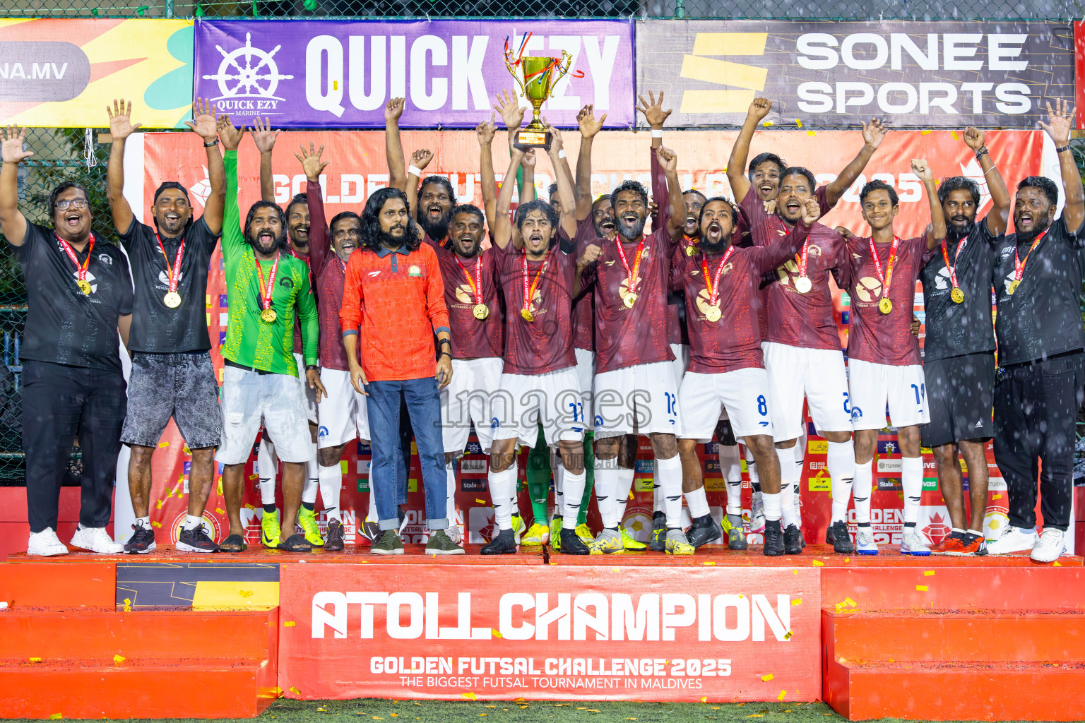 V Felidhoo vs V Keyodhoo in Atoll Round Final on Day 22 of Golden Futsal Challenge 2025 was held on Sunday , 26th January 2025, in Hulhumale', Maldives.
Photos: Ismail Thoriq / images.mv