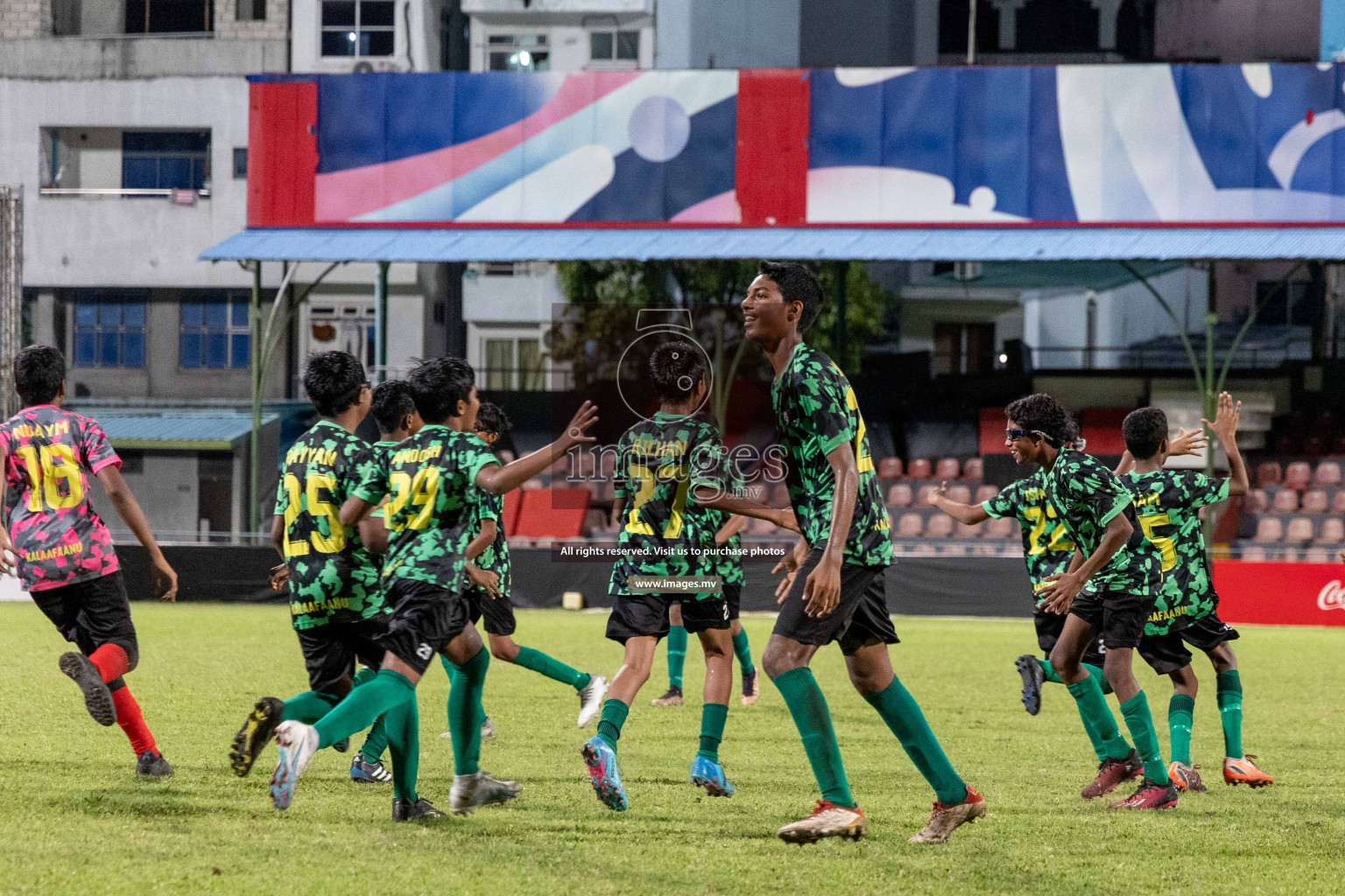 Kalaafaanu School vs Ahmadhiyya International School in the Final of FAM U13 Inter School Football Tournament 2022/23 was held in National Football Stadium on Sunday, 11th June 2023.  Photos: Ismail Thoriq / images.mv