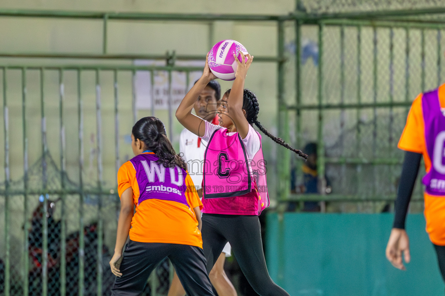 Invicto Sports Club vs N Sports Academy in Division 2 of National Netball Tournament 2025 held in Ekuveni Netball Court at Male', Maldives on Wednesday, 21st May 2025. Photos: Mohamed Mahfooz Moosa / images.mv