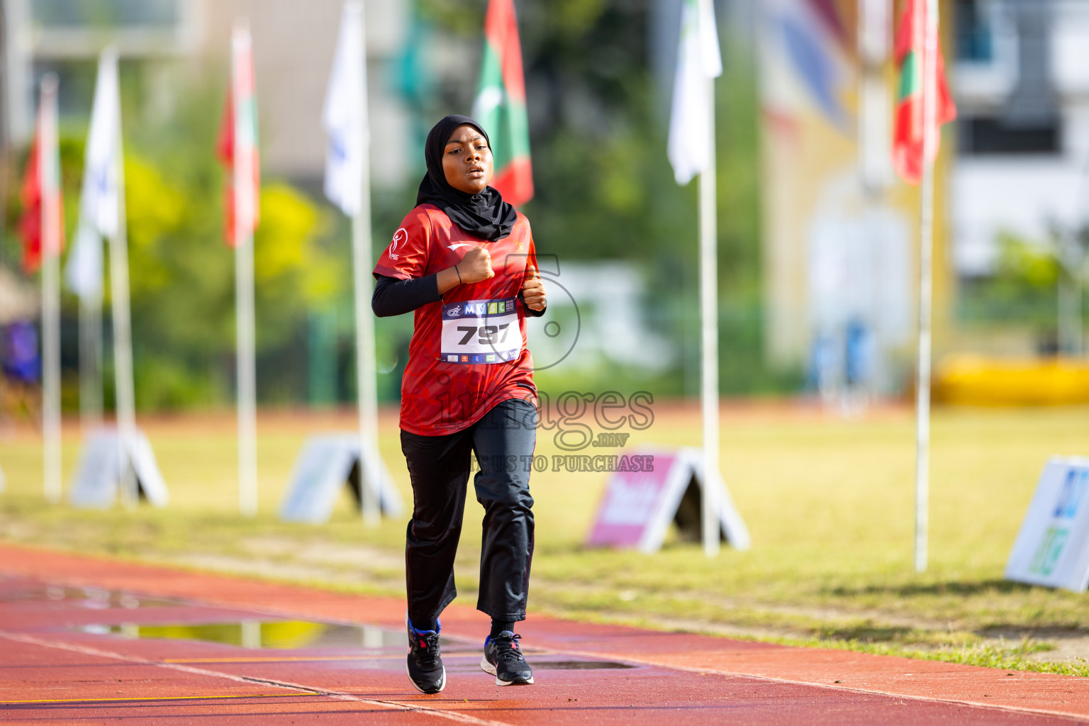 Day 1 of MWSC Interschool Athletics Championships 2024 held in Hulhumale Running Track, Hulhumale, Maldives on Saturday, 9th November 2024. 
Photos by: Ismail Thoriq / images.mv