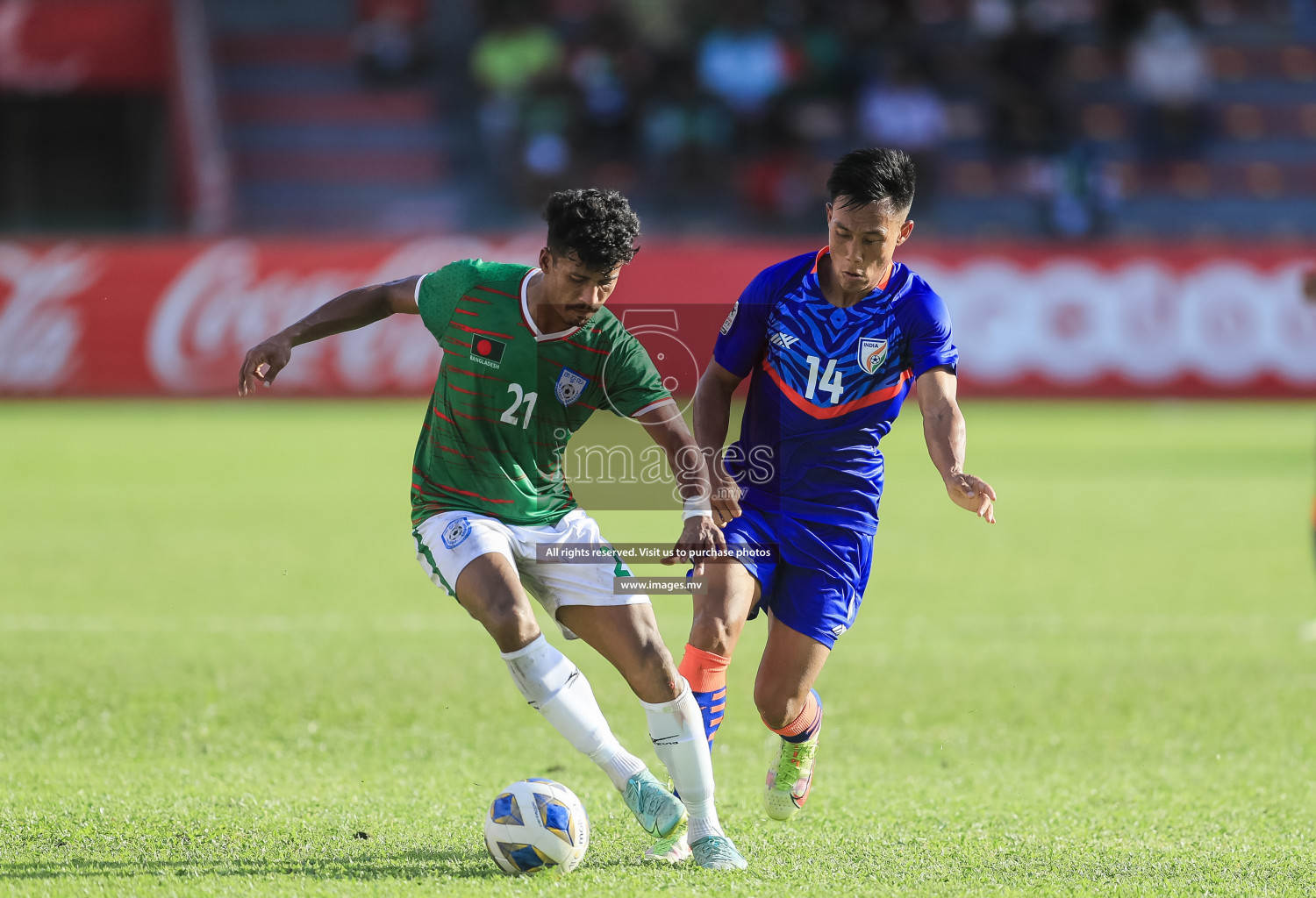 Bangladesh vs India in SAFF Championship 2021 held on 1st October 2021 in Galolhu National Stadium, Male', Maldives