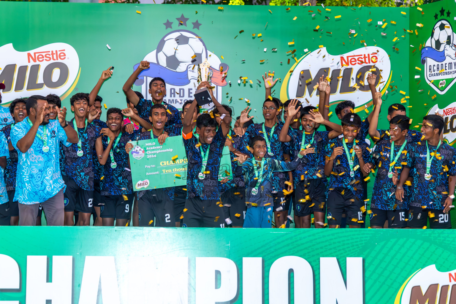 Day 4 of MILO Academy Championship 2024 (U-14) was held in Henveyru Stadium, Male', Maldives on Sunday, 3rd November 2024. Photos: Ismail Thoriq / Images.mv