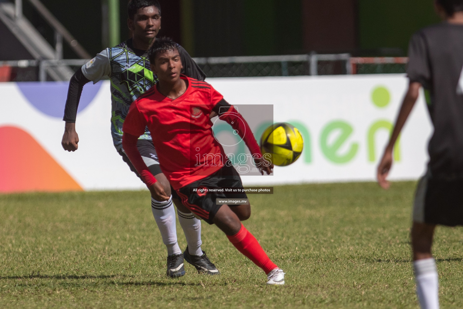 Majeedhiyya School vs Ahmadhiyya School in Mamen Inter-School Football Tournament 2019 (U15) on 9th March 2019, in Male' Maldives (Images.mv Photo: Suadh Abdul Sattar)