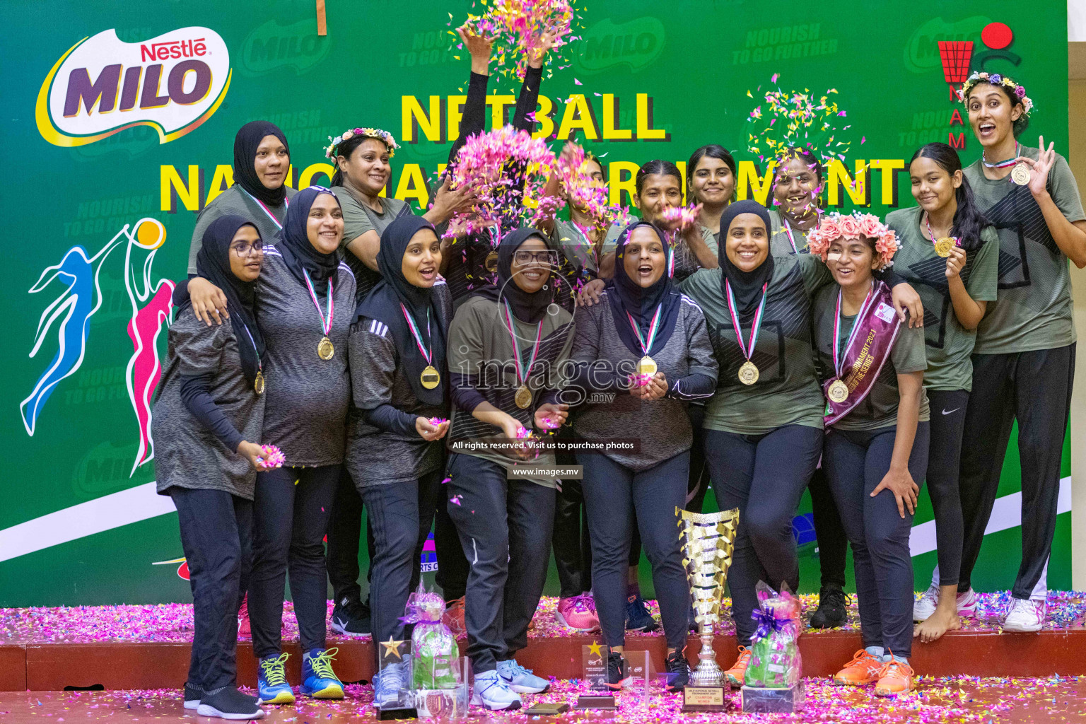 Kulhudhuffushi Youth & R.C vs Club Green Streets in the Finals of Milo National Netball Tournament 2021 (Women's) held on 5th December 2021 in Male', Maldives Photos: Ismail Thoriq / images.mv