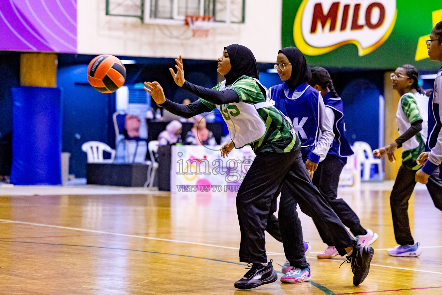 Day 13 of 25th Inter-School Netball Tournament was held in Social Center at Male', Maldives on Saturday, 24th August 2024. Photos: Hassan Simah / images.mv