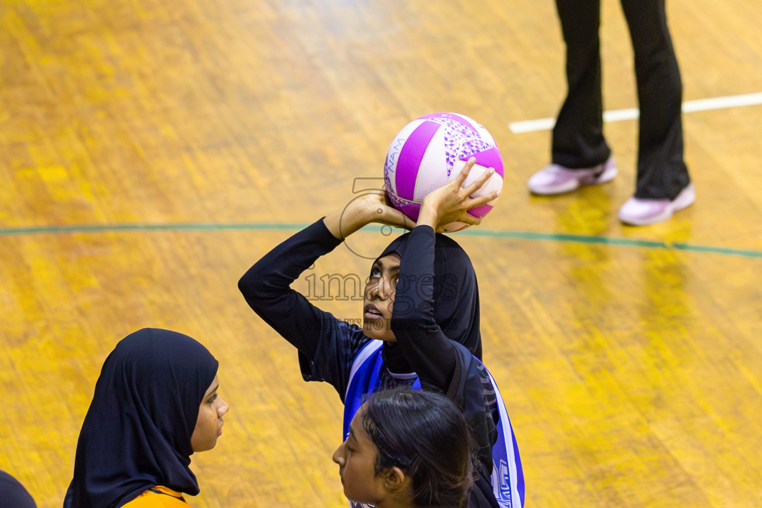 SC Shining Star vs Youth United SC in Day 9 of 24th Milo Netball Association Championship was held in Social Center at Male', Maldives on Tuesday, 9th September 2025. Photos: Mohamed Mahfooz Moosa / images.mv