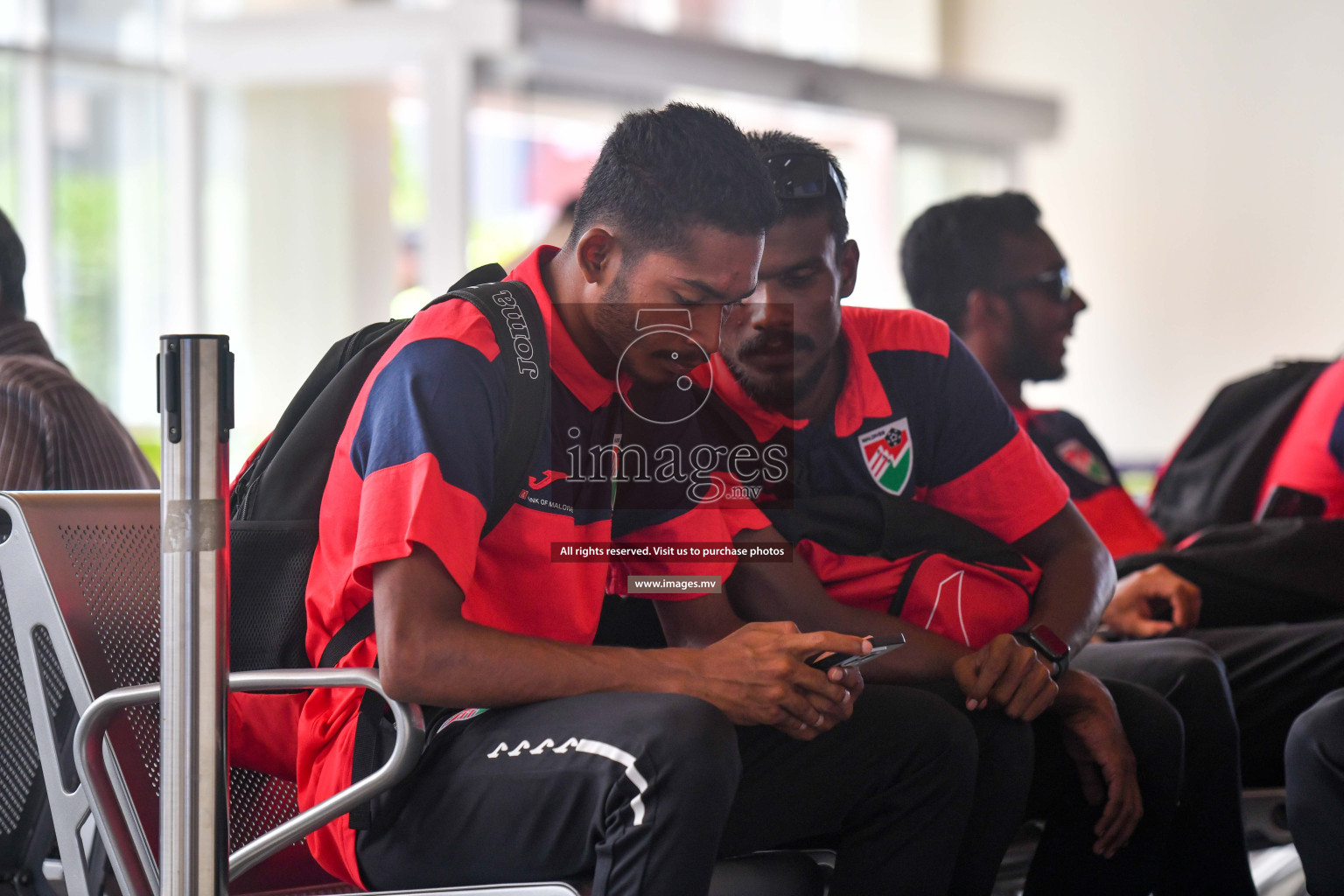 The Senior Men's National Team depart to Japan Training Camp from Maafannu Bus Terminal, Male', Maldives on 5th June 2023 Photos: Nausham Waheed/ Images.mv