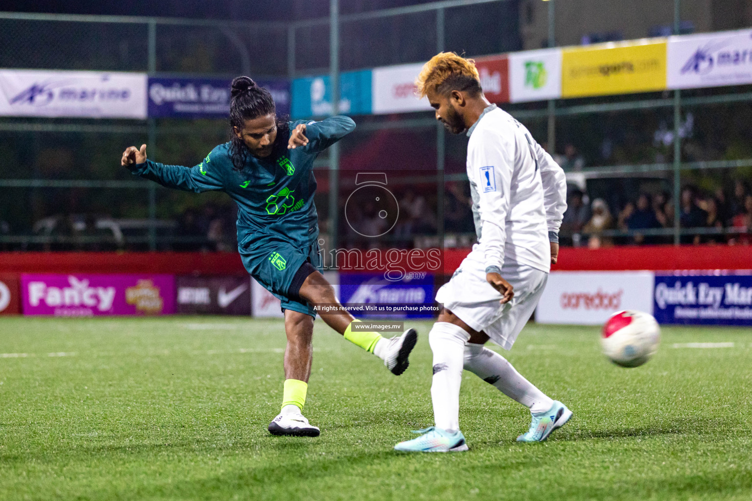 Th. Buruni vs Th. Thimarafushi in Day 6 of Golden Futsal Challenge 2023 on 10 February 2023 in Hulhumale, Male, Maldives