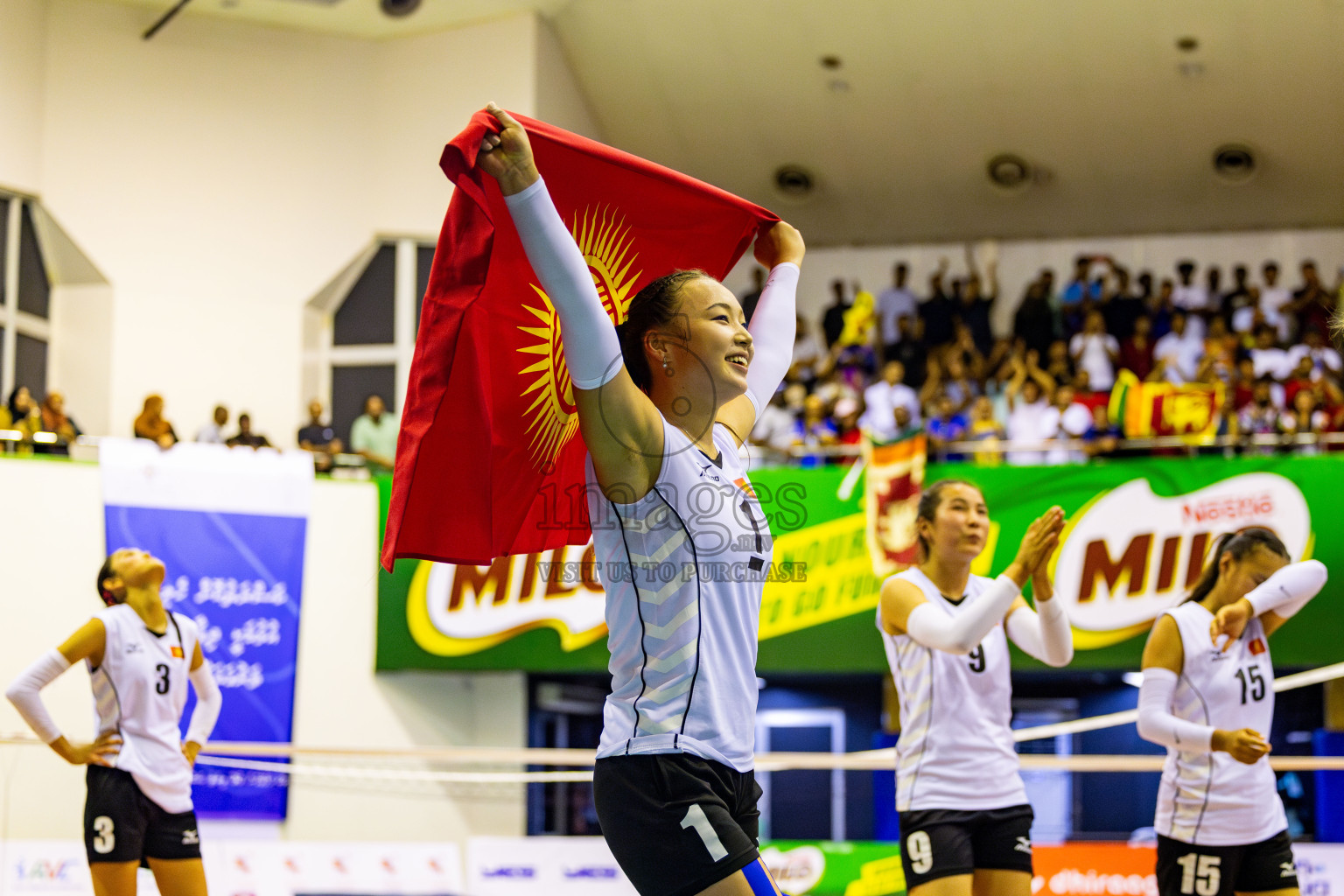 Kyrgyzstan vs Sri Lanka in Final of CAVA U20 Woman's Volleyball Championship 2024 was held in Social Center, Male', Maldives on 23rd July 2024. Photos: Nausham Waheed / images.mv