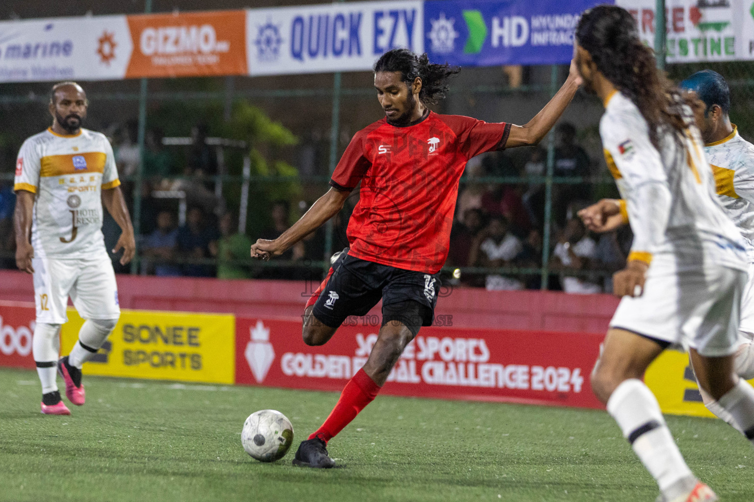 ADh Dhangethi VS ADh Kunburudhoo in Day 12 of Golden Futsal Challenge 2024 was held on Friday, 26th January 2024, in Hulhumale', Maldives Photos: Nausham Waheed / images.mv