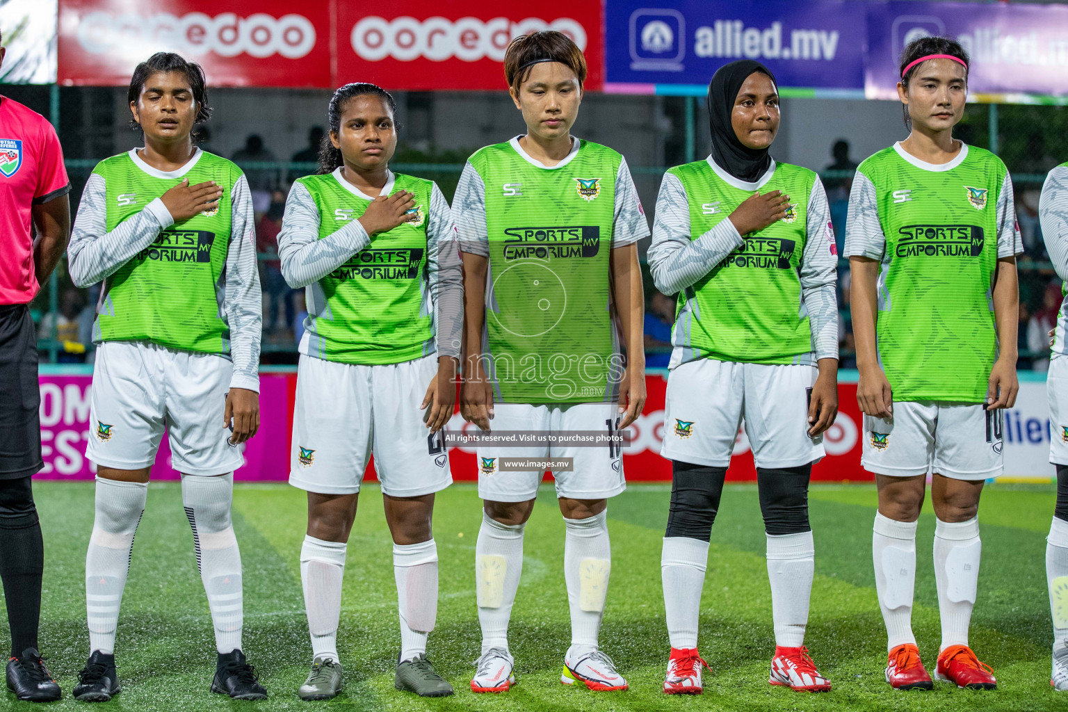 Club WAMCO vs DSC in the Semi Finals of 18/30 Women's Futsal Fiesta 2021 held in Hulhumale, Maldives on 14th December 2021. Photos: Ismail Thoriq / images.mv