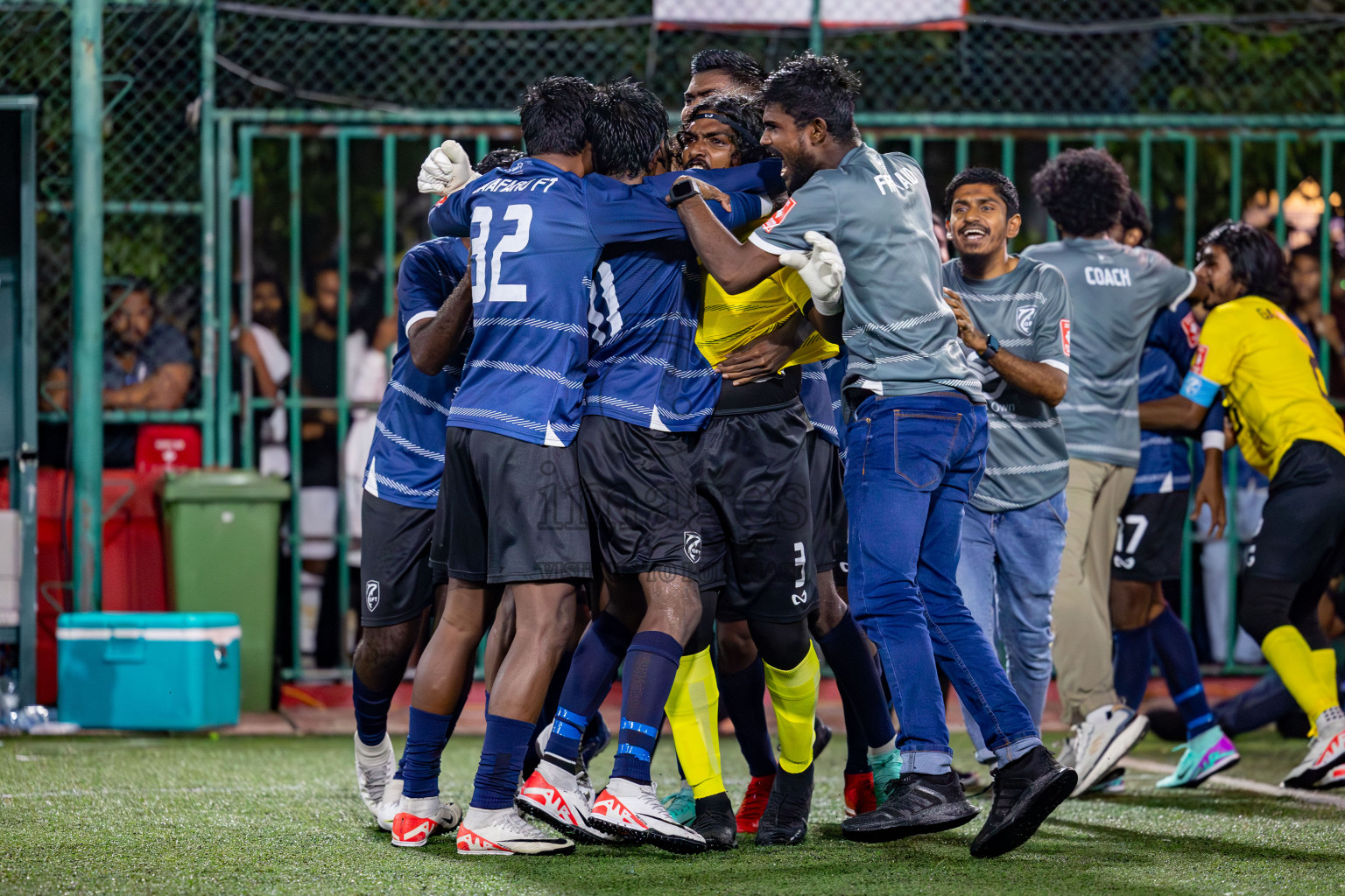 K. Gaafaru VS Dhadimagu in Round of 16 on Day 40 of Golden Futsal Challenge 2024 which was held on Tuesday, 27th February 2024, in Hulhumale', Maldives Photos: Hassan Simah / images.mv