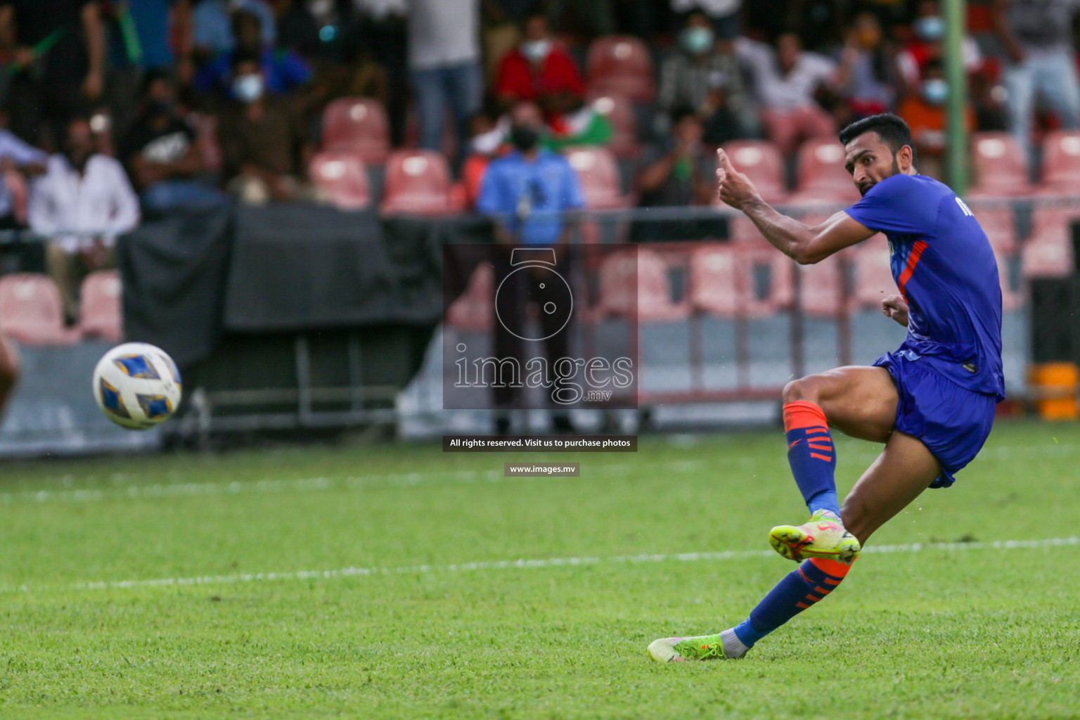 Bangladesh vs India in SAFF Championship 2021 held on 4th October 2021 in Galolhu National Stadium, Male', Maldives