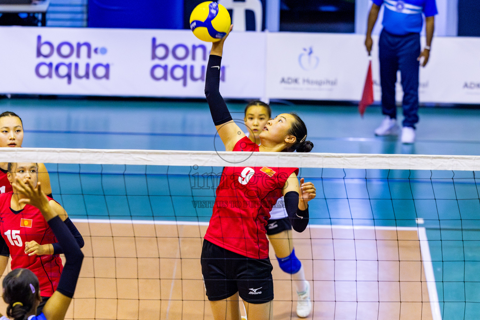 Kyrgyzstan vs Nepal in Semi Final of CAVA U20 Woman's Volleyball Championship 2024 was held in Social Center, Male', Maldives on 22nd July 2024. Photos: Nausham Waheed / images.mv