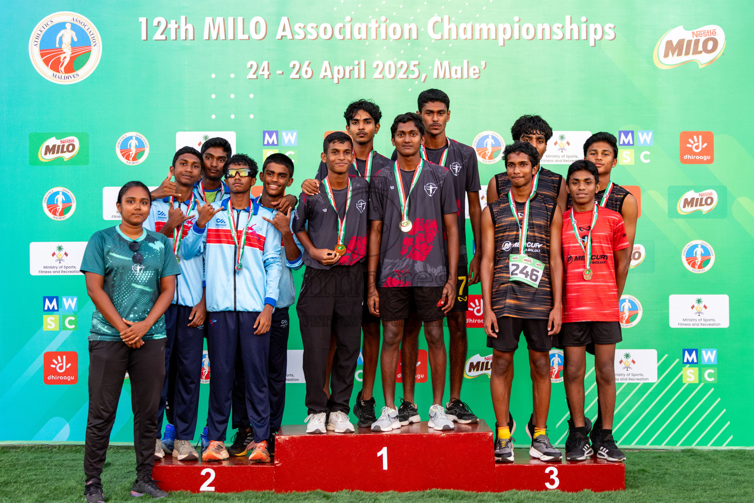 Day 2 of 12th Milo Association Championships was held in Ekuveni Track at Male', Maldives on Friday, 25th April 2025. Photos: Hassan Simah / images.mv