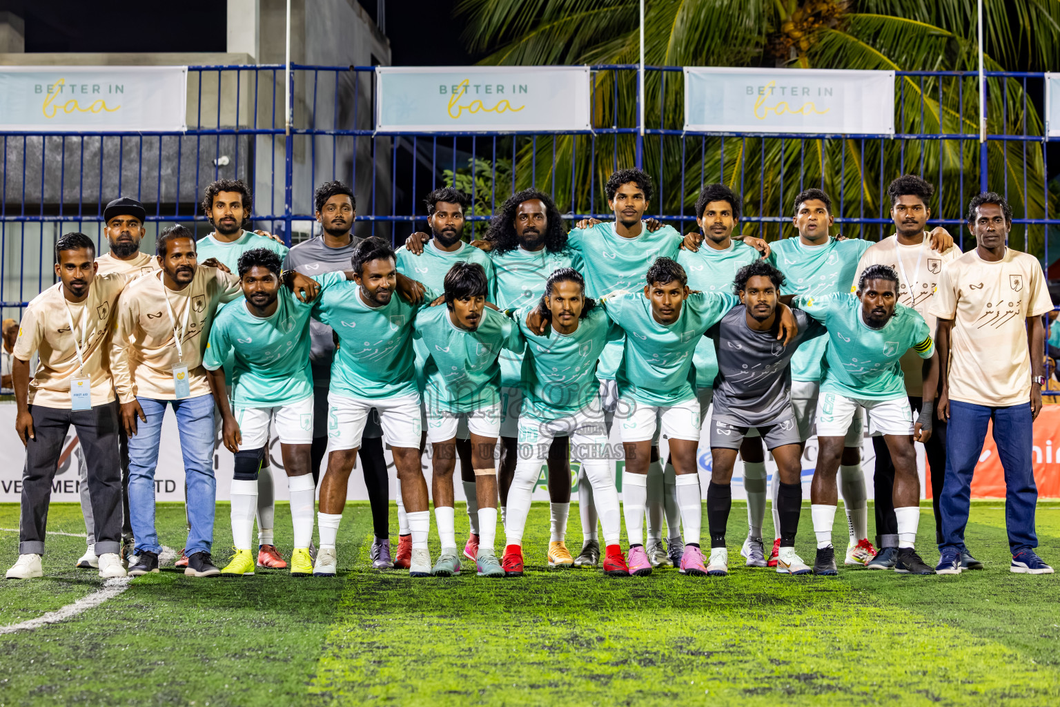 Dhonfan vs Fehendhoo in Day 1 of Better in Baa Futsal Fiesta 2025 Man's division held in B. Eydhafushi, Maldives on Wednesday, 5th November 2025. Photos: Nausham Waheed / images.mv