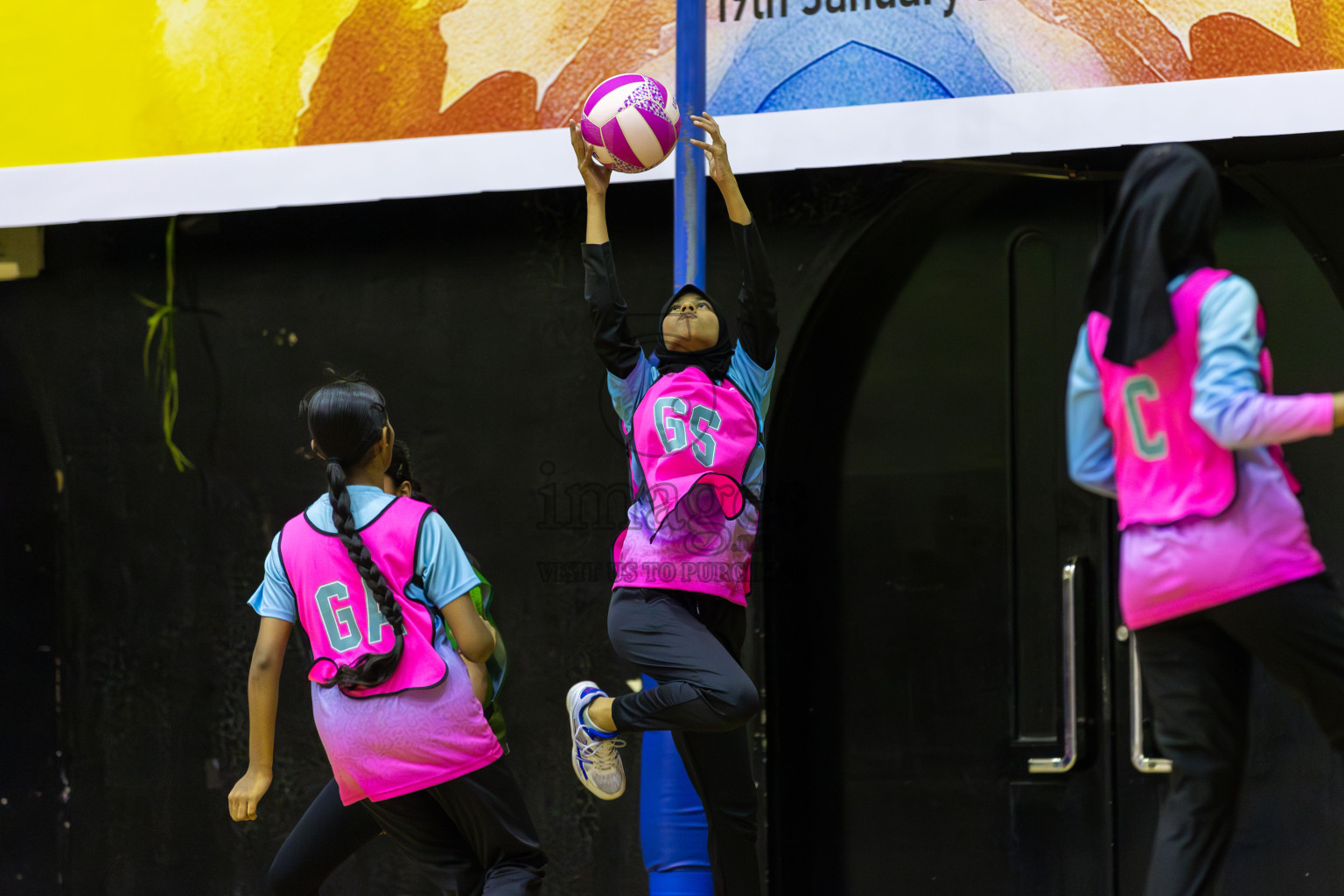 Young netter A vd Fionti sports academy in Day 3 of 3rd Netball Junior Championship, held at Social Center on Wednesday 22nd January 2025 . Photos: Shuu Abdul Sattar / images.mv
