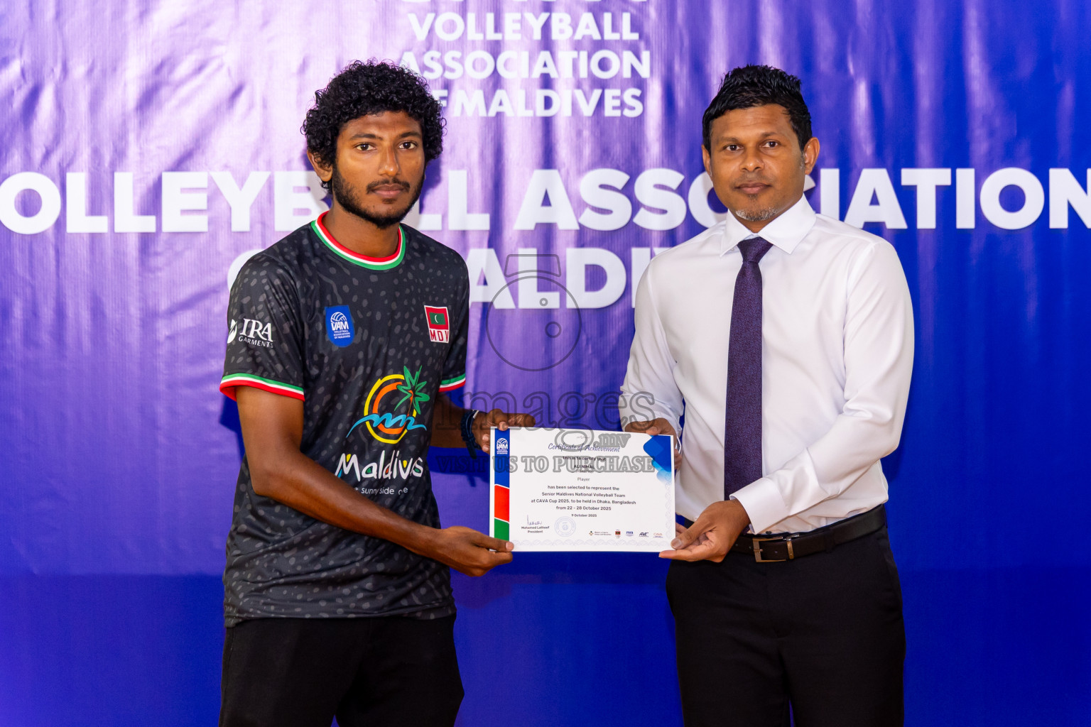 Announcing of Senior Mens Volleyball National Team participating in the CAVA Men’s cup 2025, in Bangladesh held in Socail Centre Haruge., Male', Maldives on Thursday, 09th October 2025. Photos by: Nausham Waheed / Images.mv