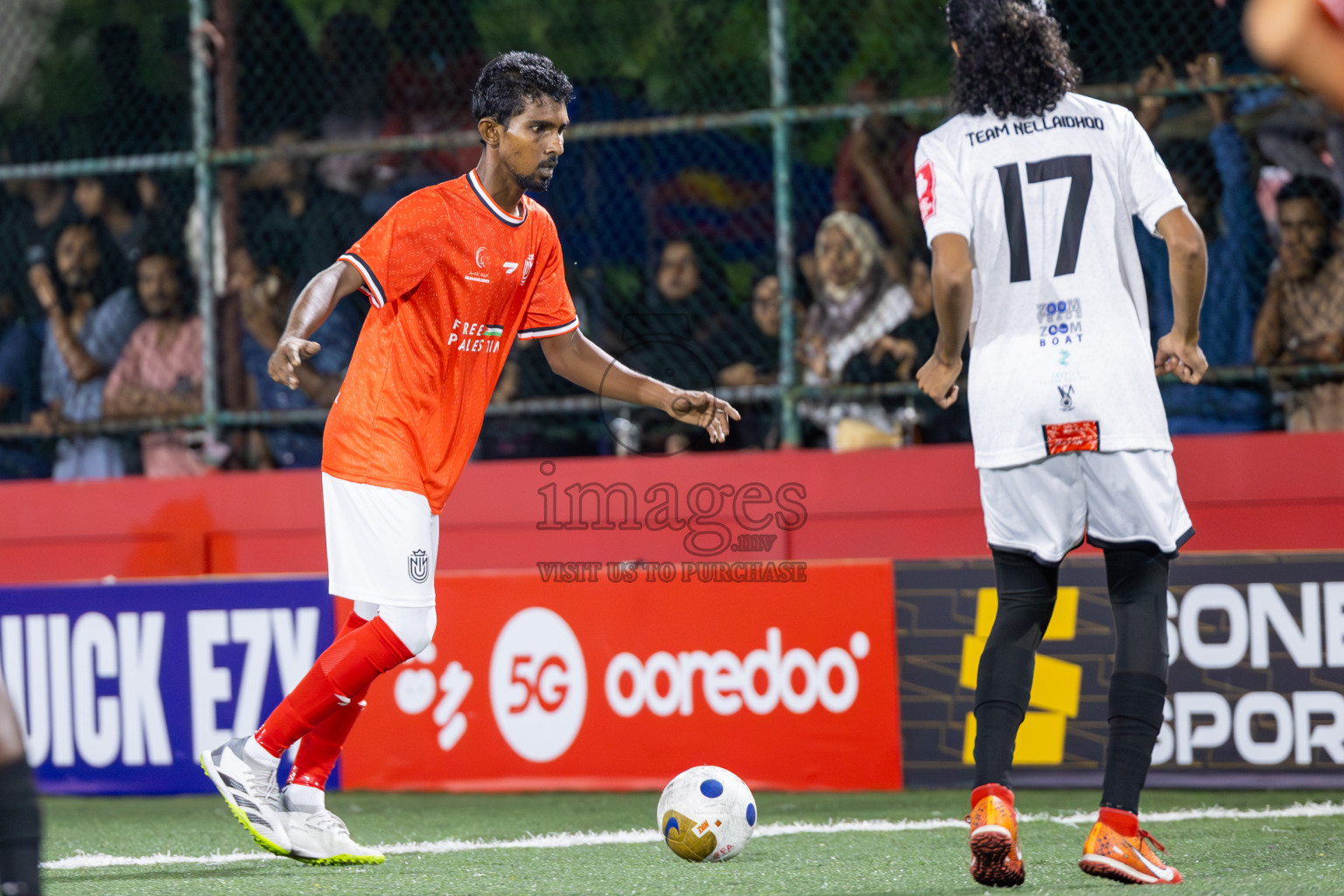 HDh Nolhivaran vs HDh Nellaidhoo in Day 5 of Golden Futsal Challenge 2025 on Thursday, 9th January 2025, in Hulhumale', Maldives
Photos: Ismail Thoriq / images.mv