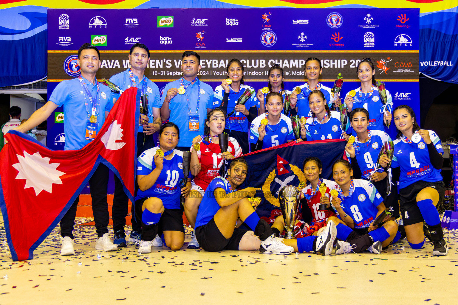 Nepal Police Club vs Humo VC in the Final of CAVA Woman's Volleyball Club Championship 2024 was held in Social Center, Male', Maldives on Saturday, 21st September 2024. Photos: Nausham Waheed / images.mv