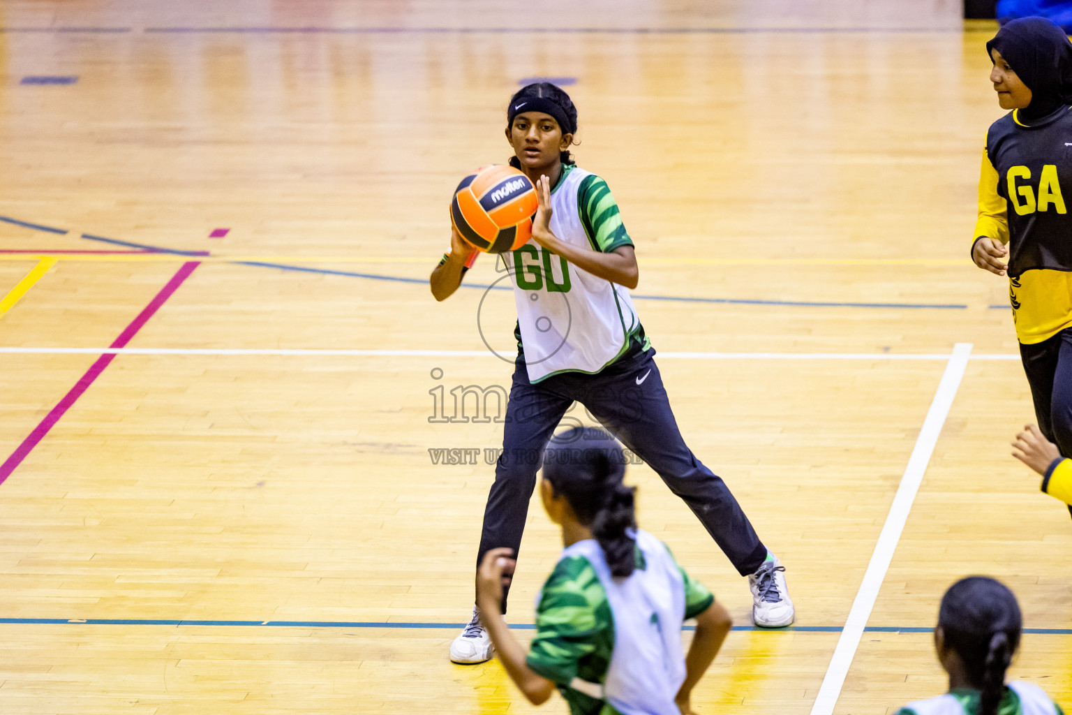 Day 1 of 25th Milo Inter-School Netball Tournament was held in Social Center at Male', Maldives on Thursday, 8th August 2024. Photos: Nausham Waheed / images.mv