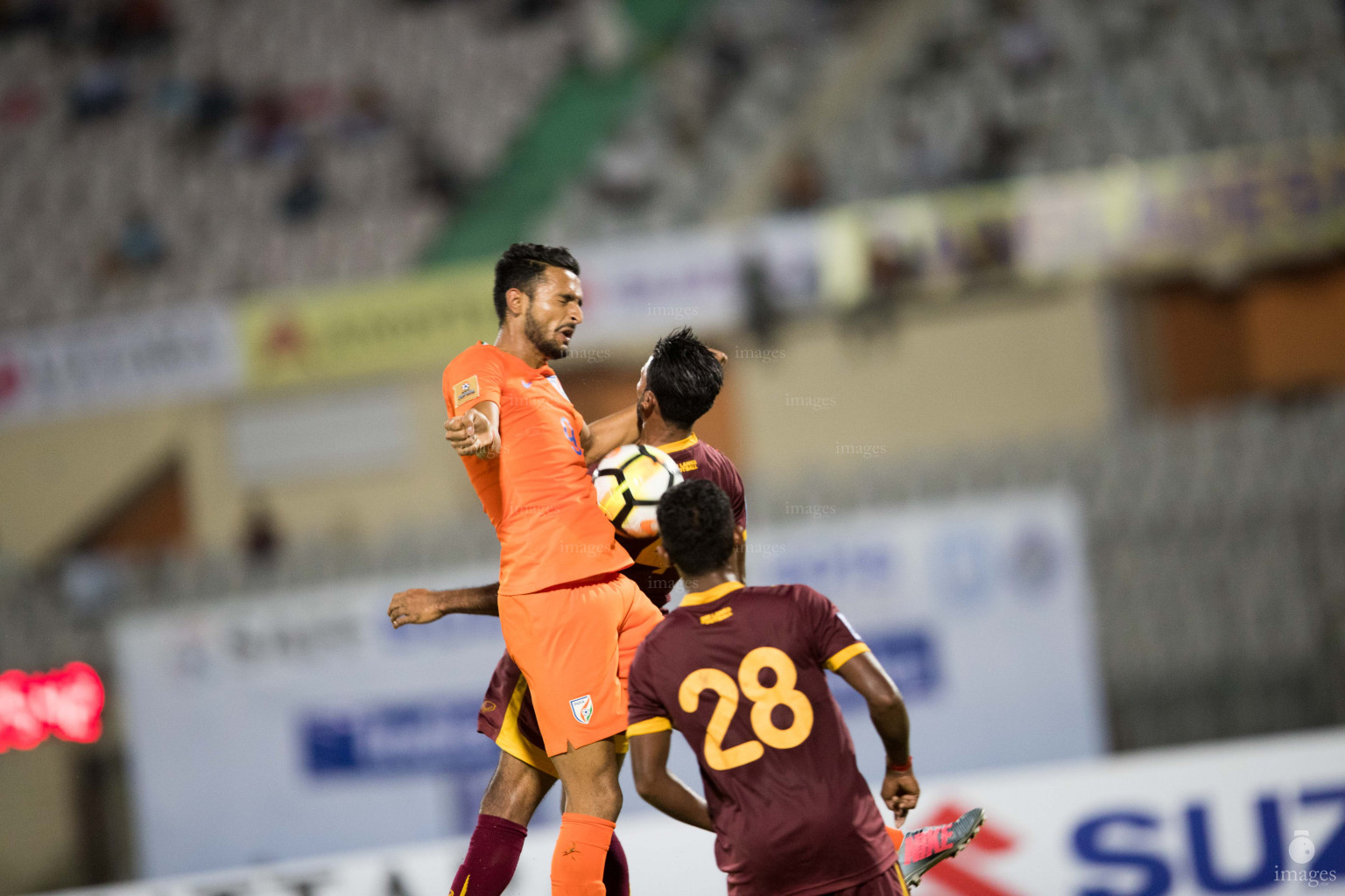 India vs Sri Lanka in SAFF Suzuki Cup 2018 in Dhaka, Bangladesh, Wednesday, September 05, 2018. (Images.mv Photo/ Hussain Sinan).