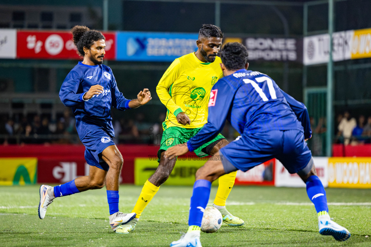 Gdh Vaadhoo vs GA Villingili in zone round Day 30 of Golden Futsal Challenge 2025 was held on Monday , 3rd February 2025, in Hulhumale', Maldives. Photos: Nausham Waheed / images.mv