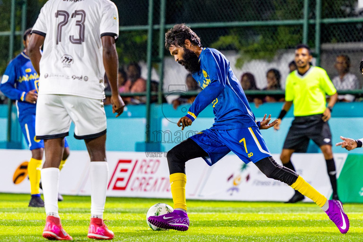Fools Sc vs Ifhaams in Day 3 of Laamehi Dhiggaru Ekuveri Futsal Challenge 2025 was held on Saturday, 26th July 2025, at Dhiggaru Futsal Ground, Dhiggaru, Maldives Photos: Nausham Waheed  / images.mv